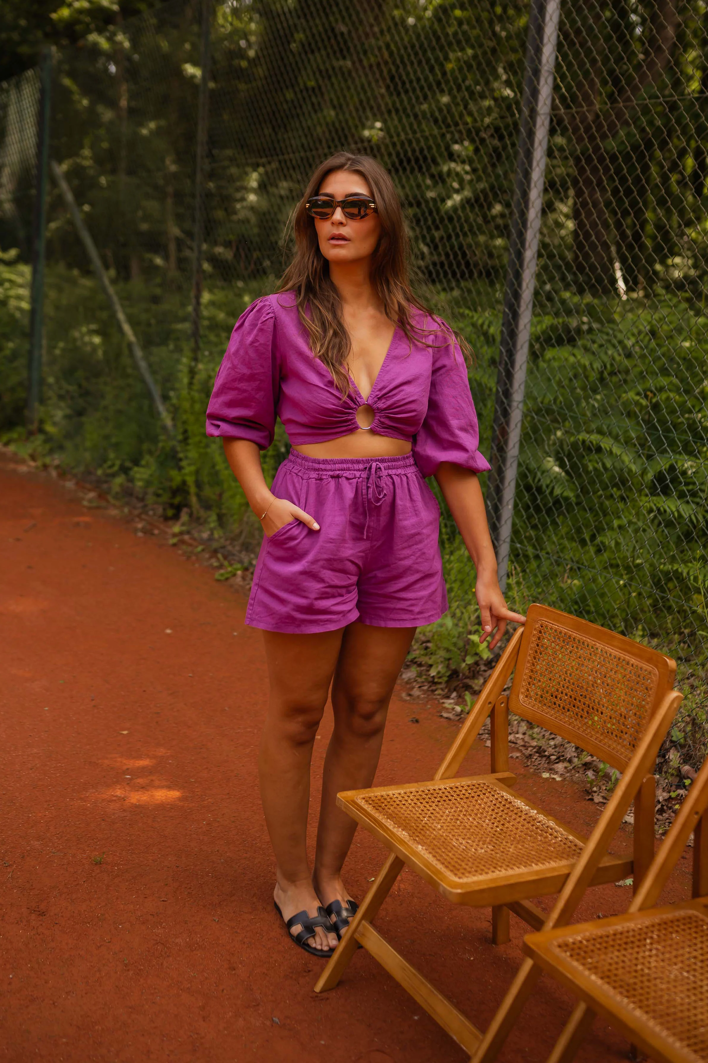 Kelya blouse - linen purple