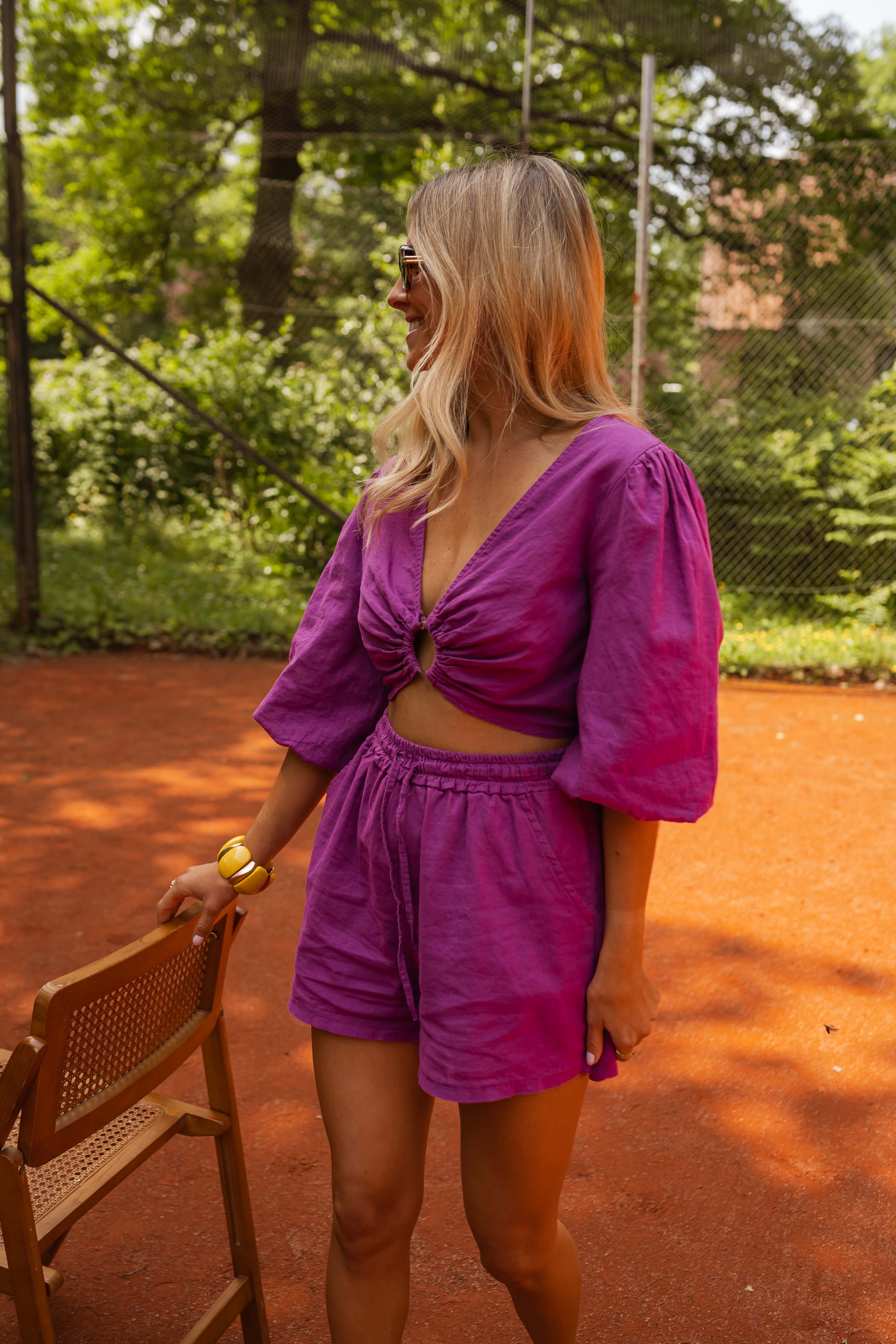 Kelya blouse - linen purple