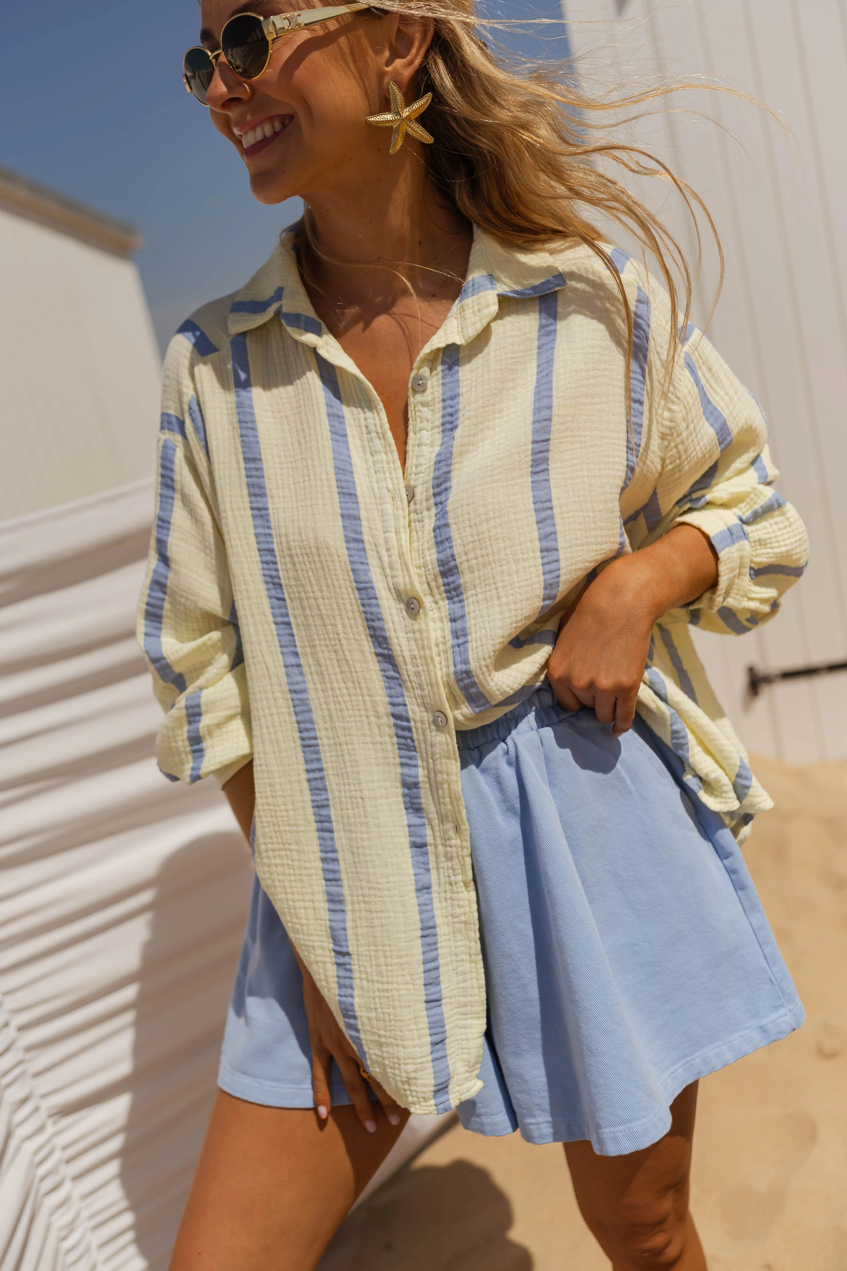 Amélie shirt - yellow and blue