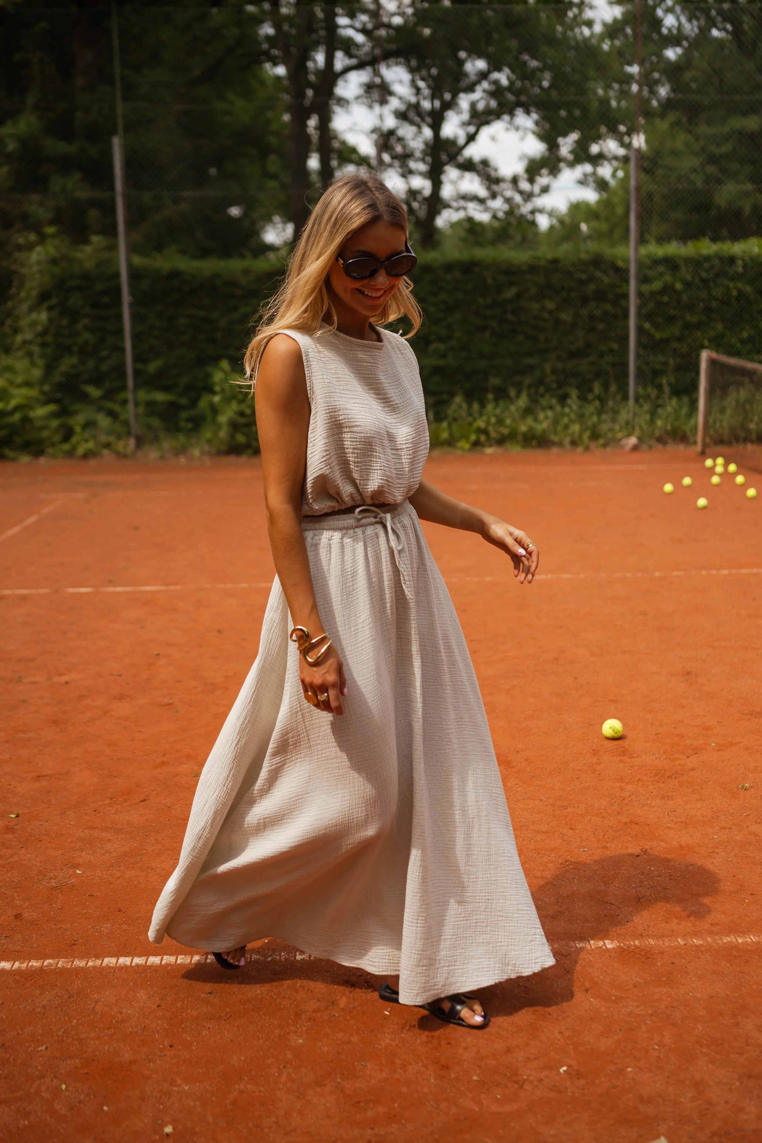 Alyssa skirt - beige cotton gauze